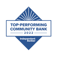 Badge for Top-Performance Community Bank 2022 Award by Independent Banker Magazine