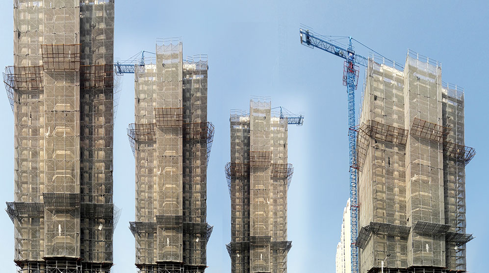 Photo of unfinished buildings in China