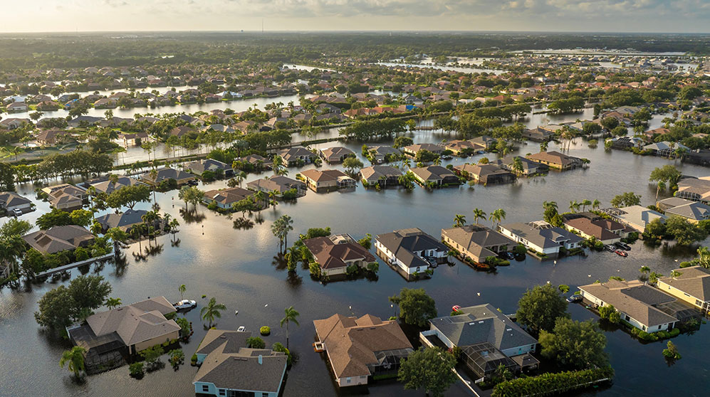 Photo of a flooded town